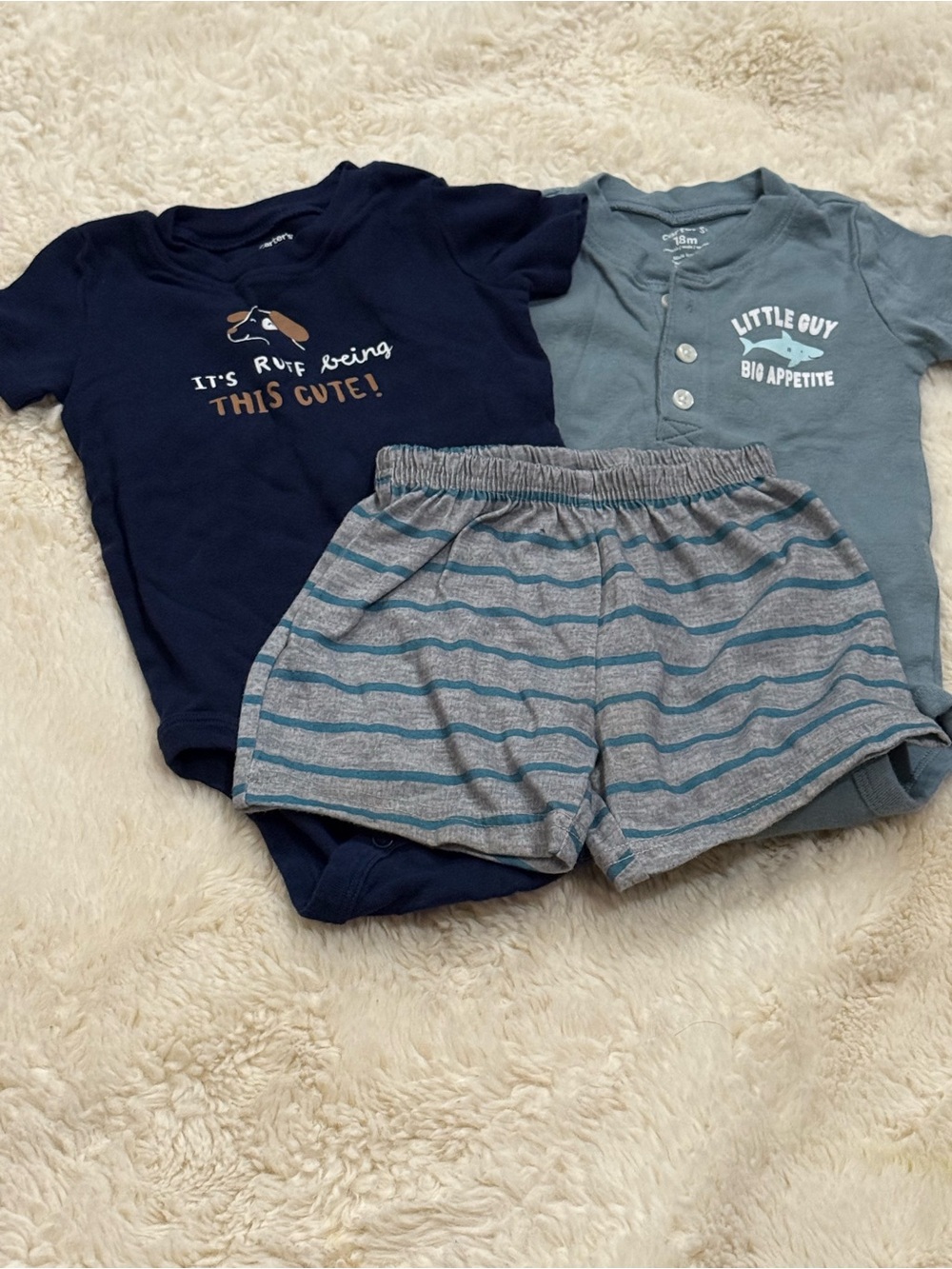 Carter's Navy and Gray Blue 3-Piece Baby Matching Set